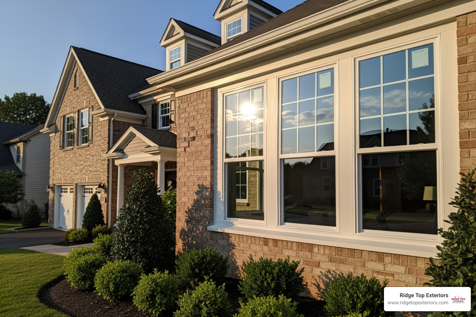 home with all new, matching single-hung windows - single hung window cost