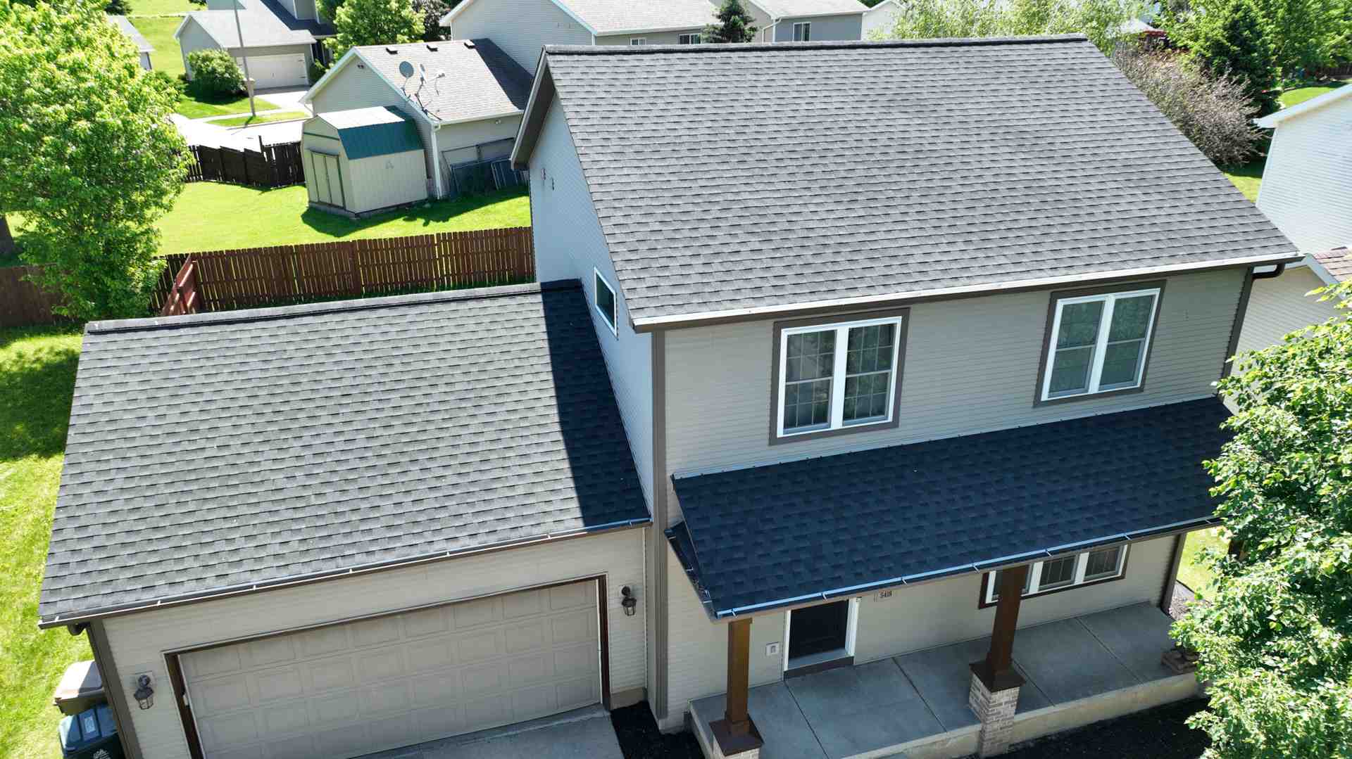 Beautiful home with GAF asphalt shingles - rubber roofing madison wi
