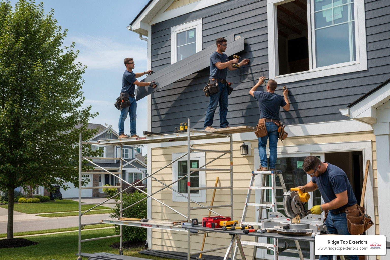 Siding installation in progress - Siding contractors near me