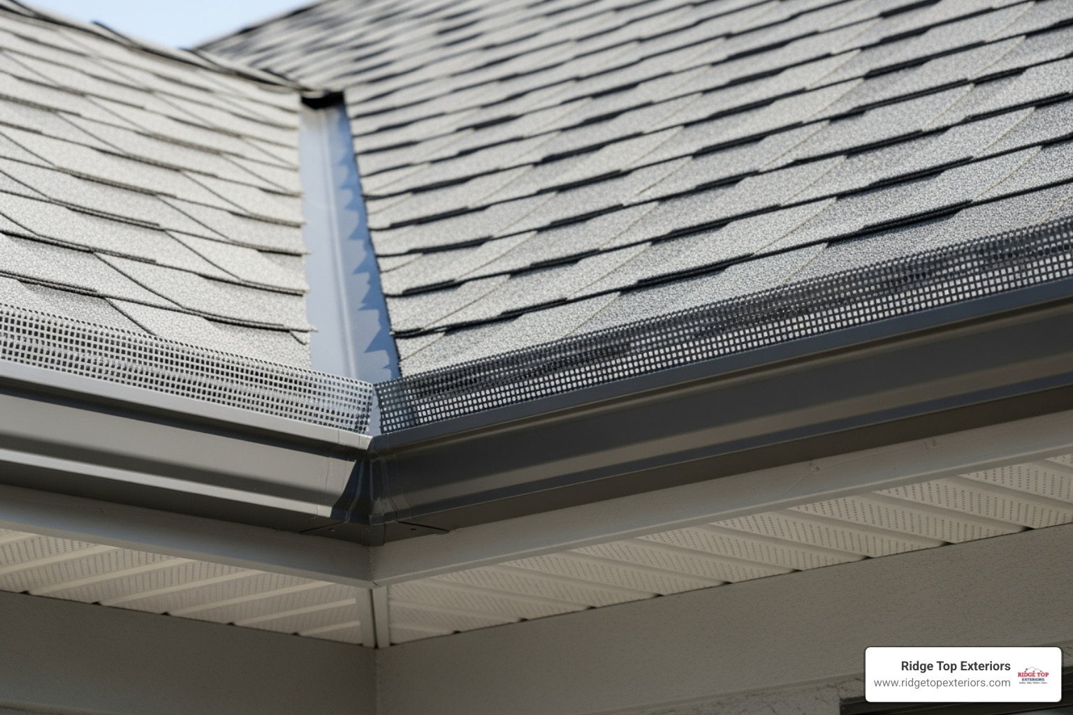 Perfectly aligned, professionally installed gutter guard system - leaf guard company