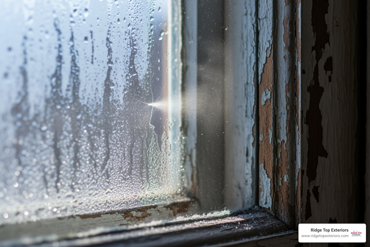 drafty window with condensation - best window replacement company Madison WI reviews