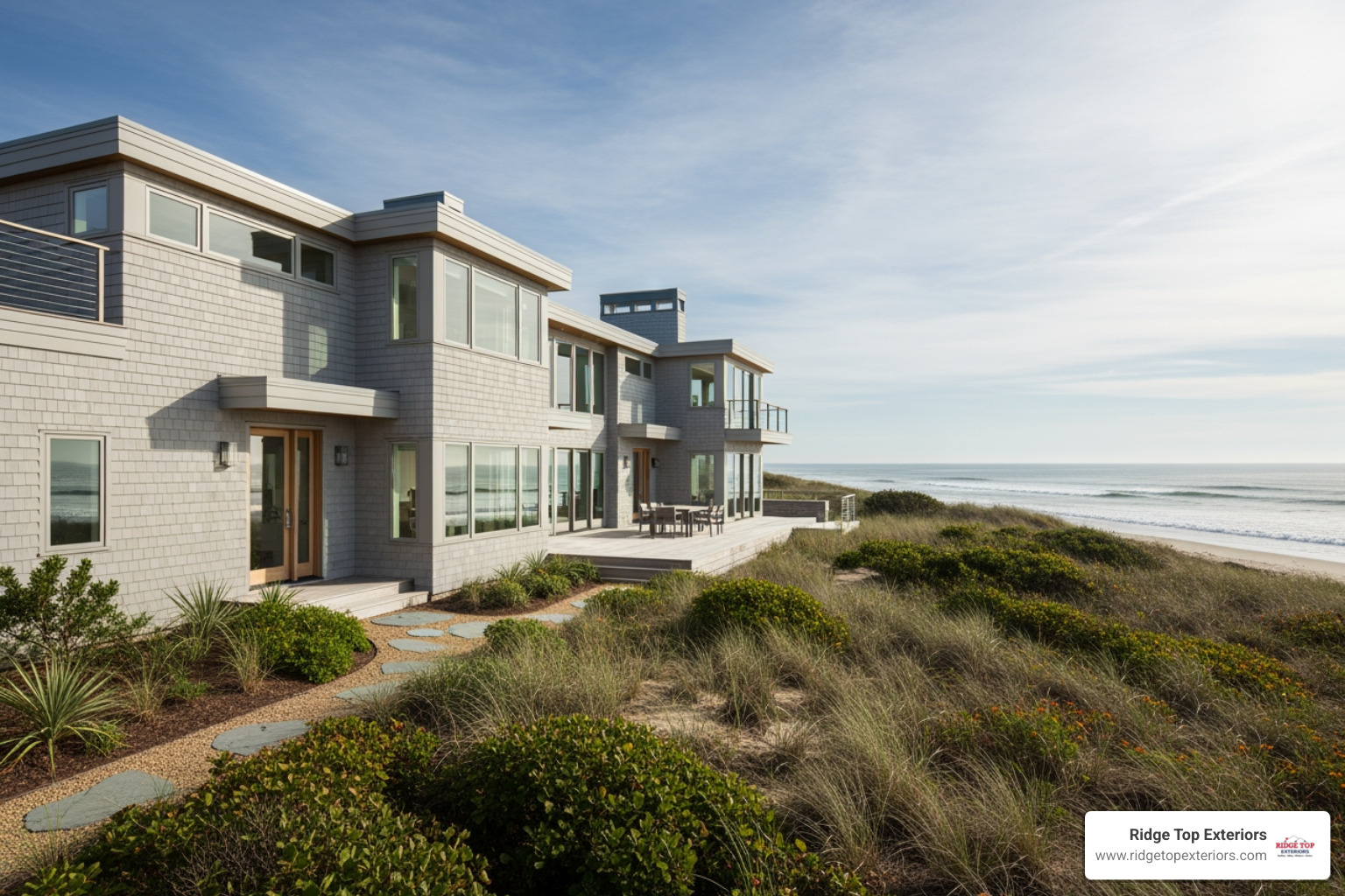 coastal home with James Hardie fiber cement siding - Compare siding options coastal home with James Hardie fiber cement siding - Compare siding options